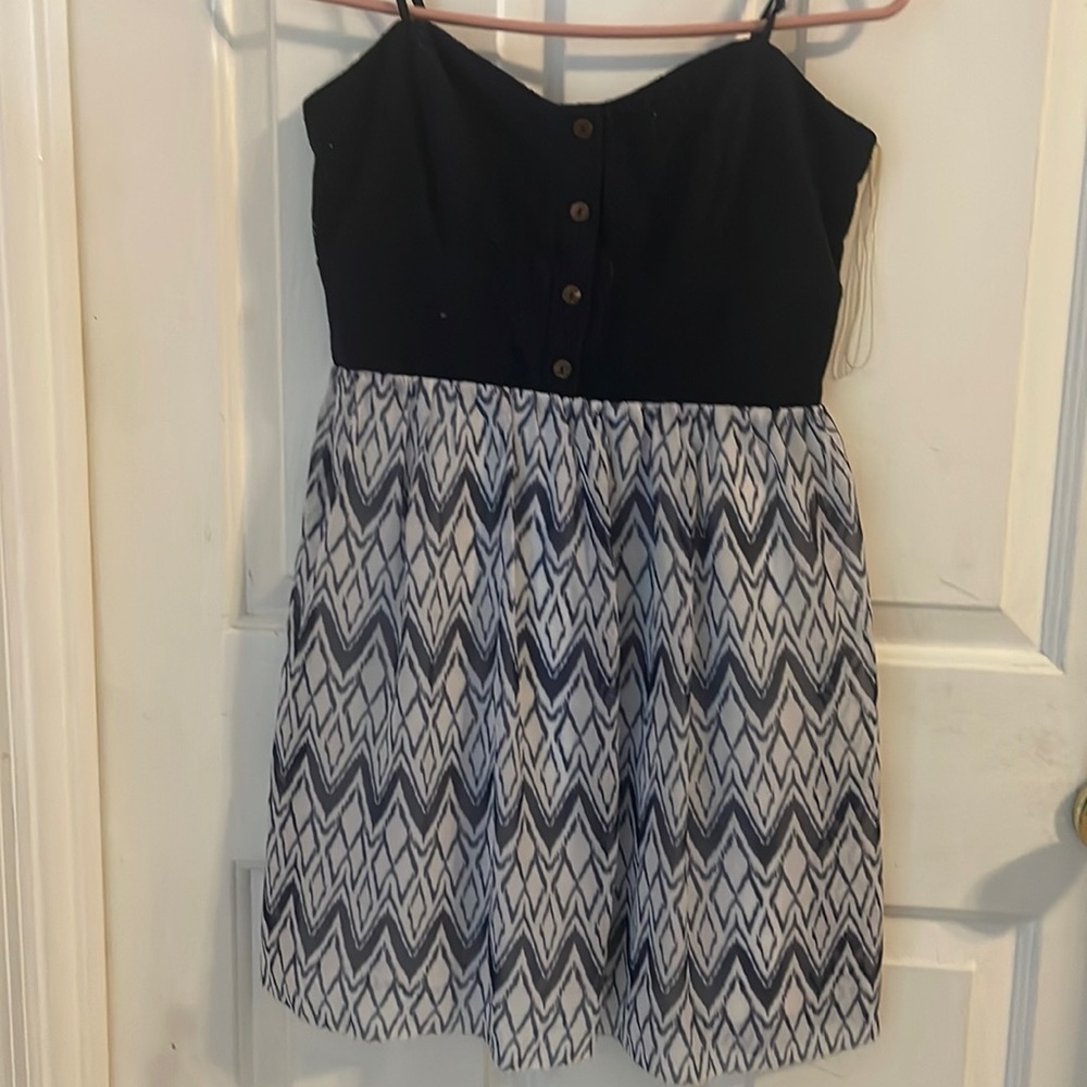 Dark blue and white dress